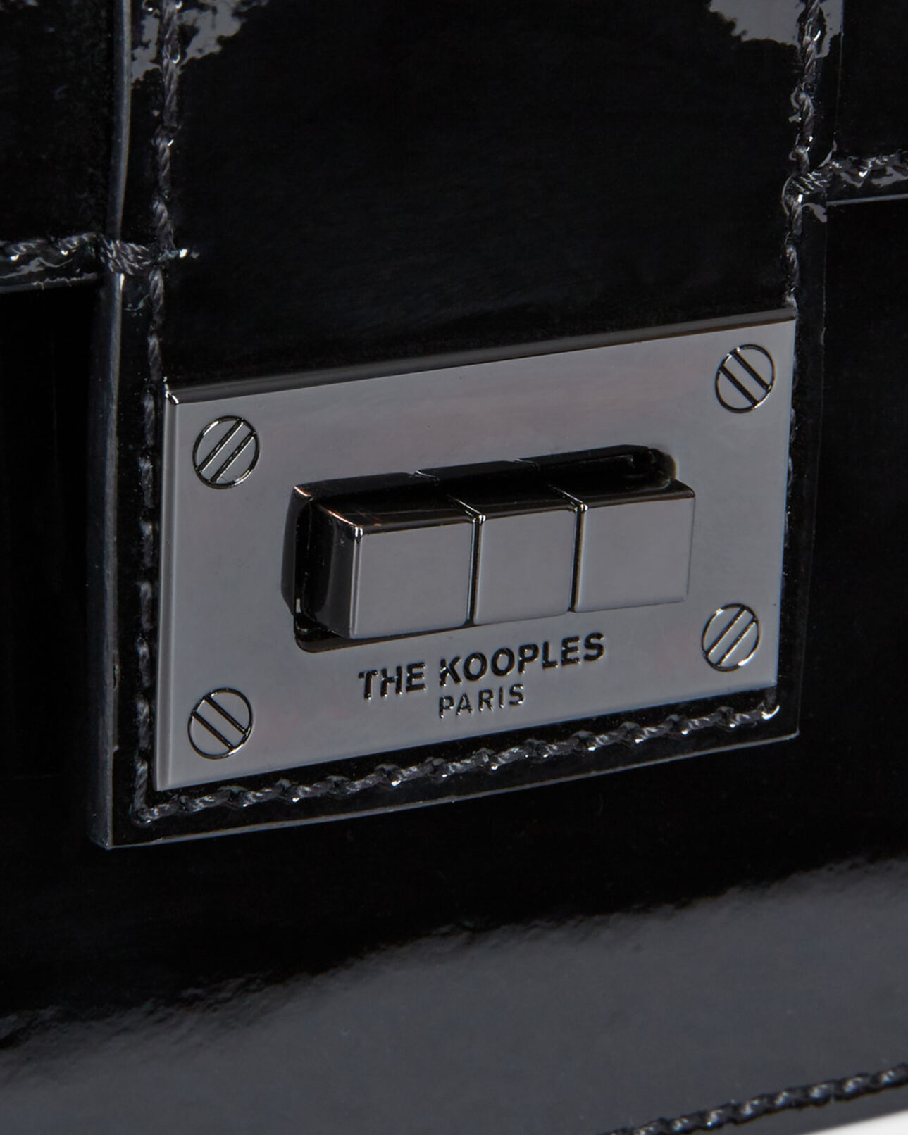 The Kooples FEMME BLACK pochette emily medium en cuir noir