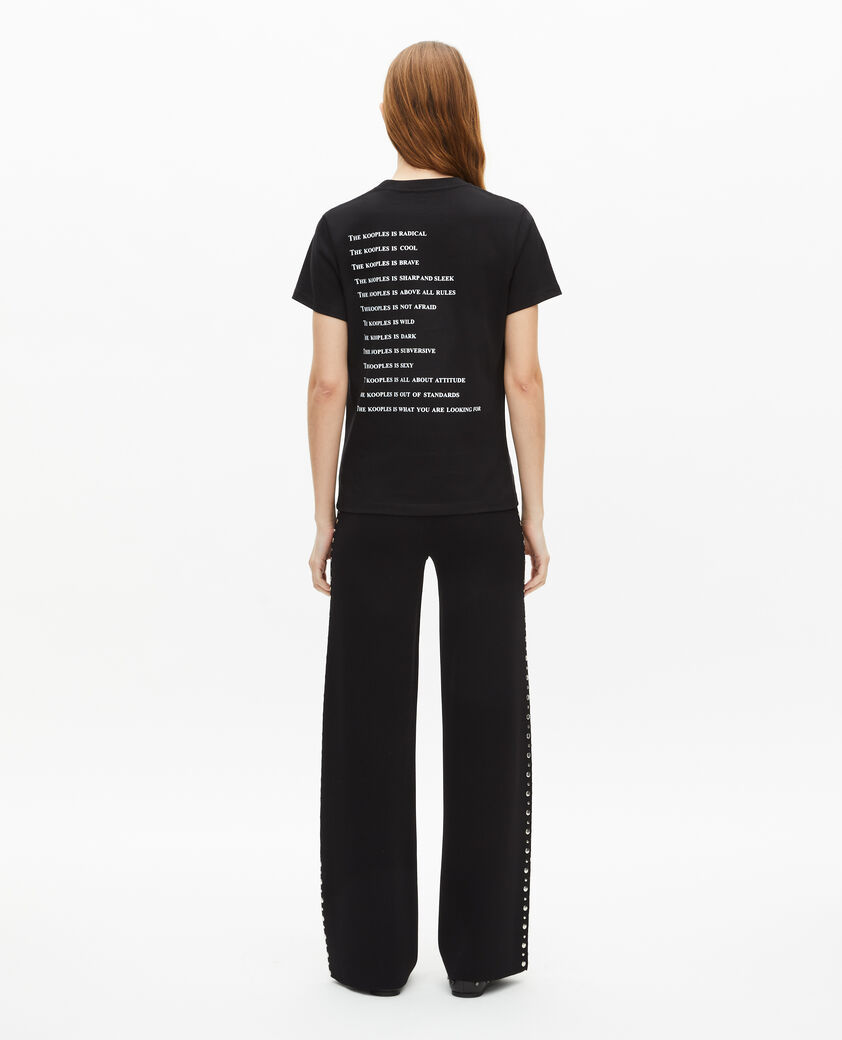 The Kooples DAMEN BLACK t-shirt what is mit strasssteinen schwarz