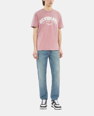 The Kooples HOMME PINK WOOD t-shirt avec sérigraphie rose