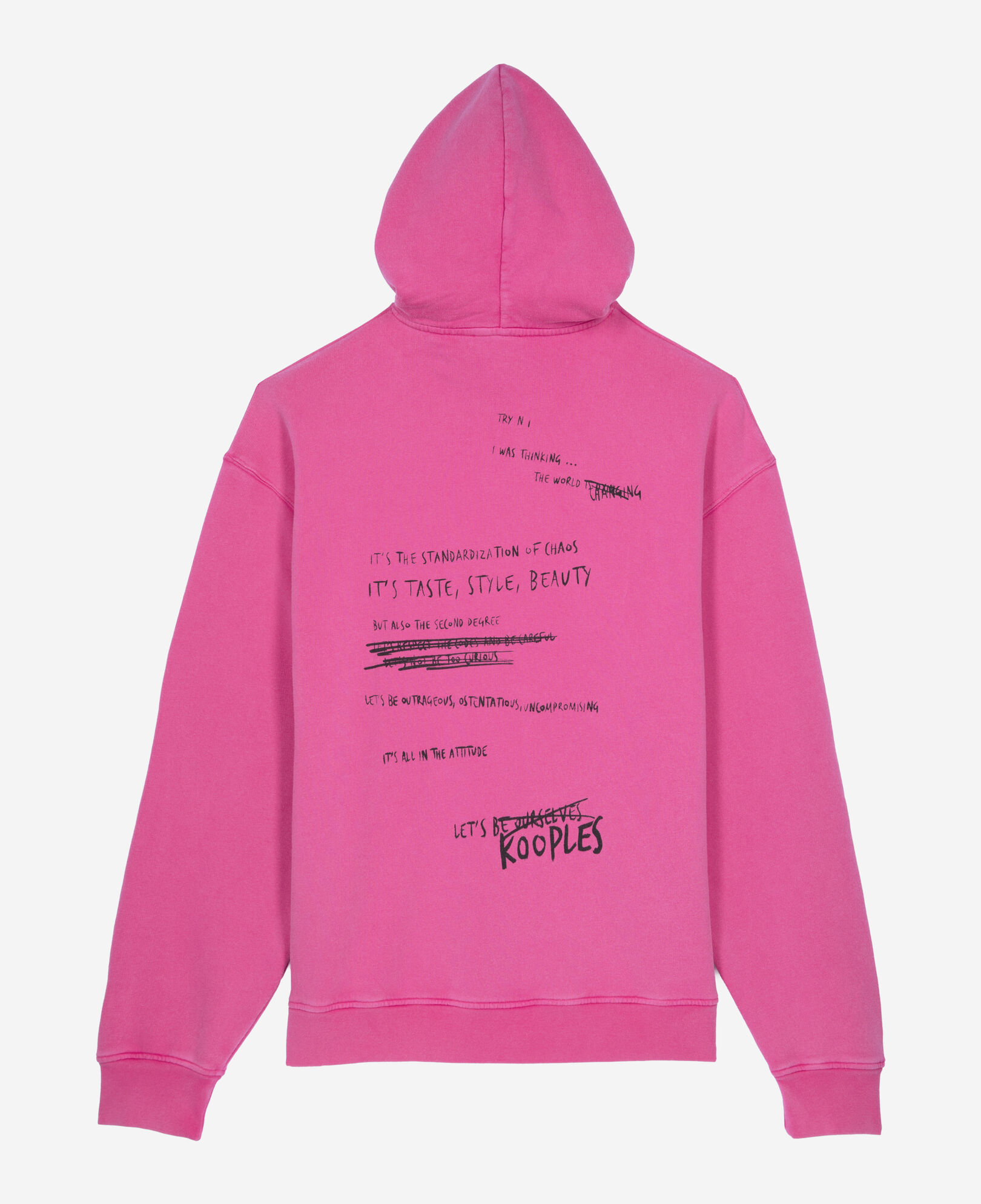 The Kooples MEN FUSHIA pink what is hooded sweatshirt