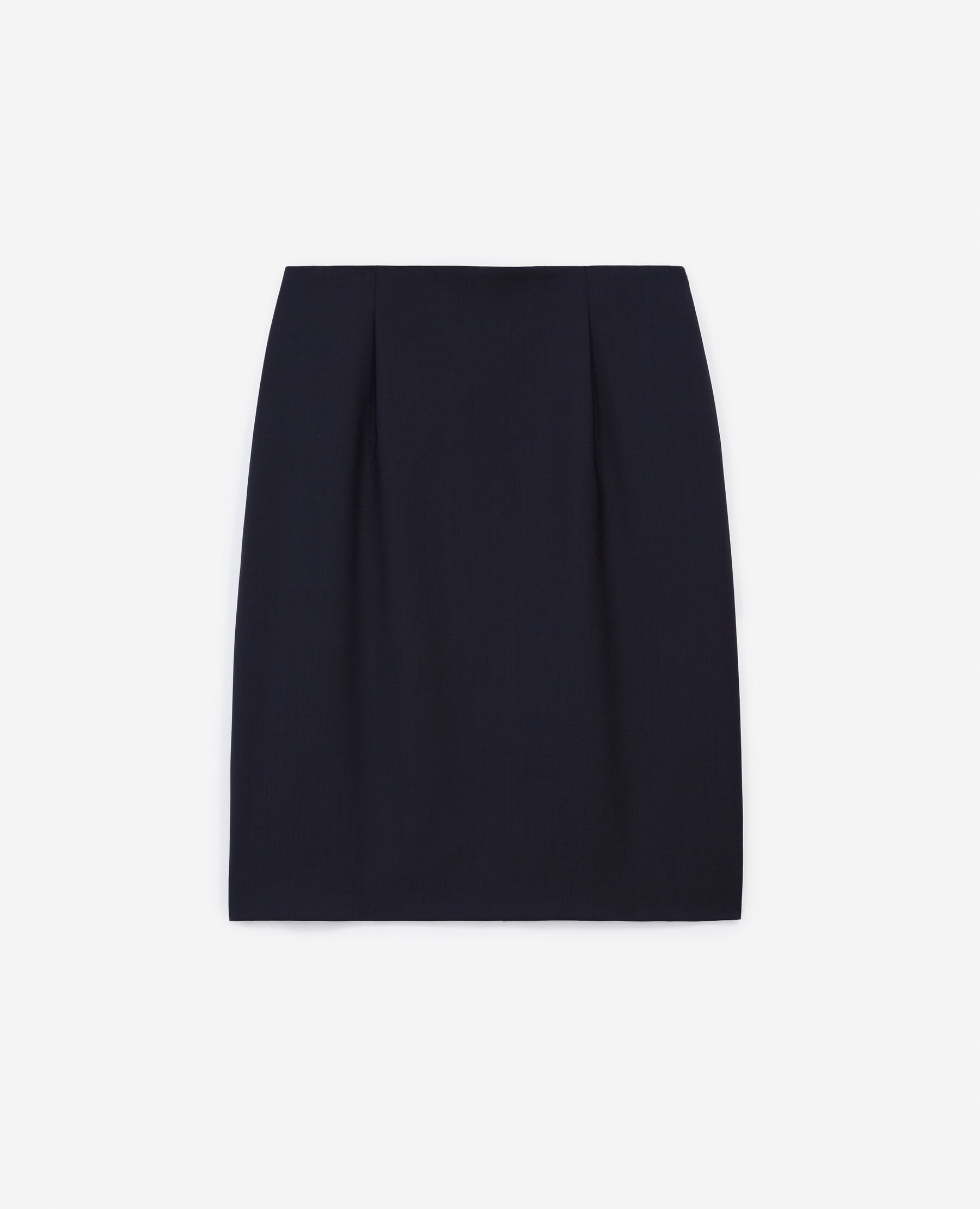 Jupe crayon laine bleu marine poches The Kooples France