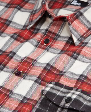 The Kooples MEN RED overshirt with classic collar and check motif