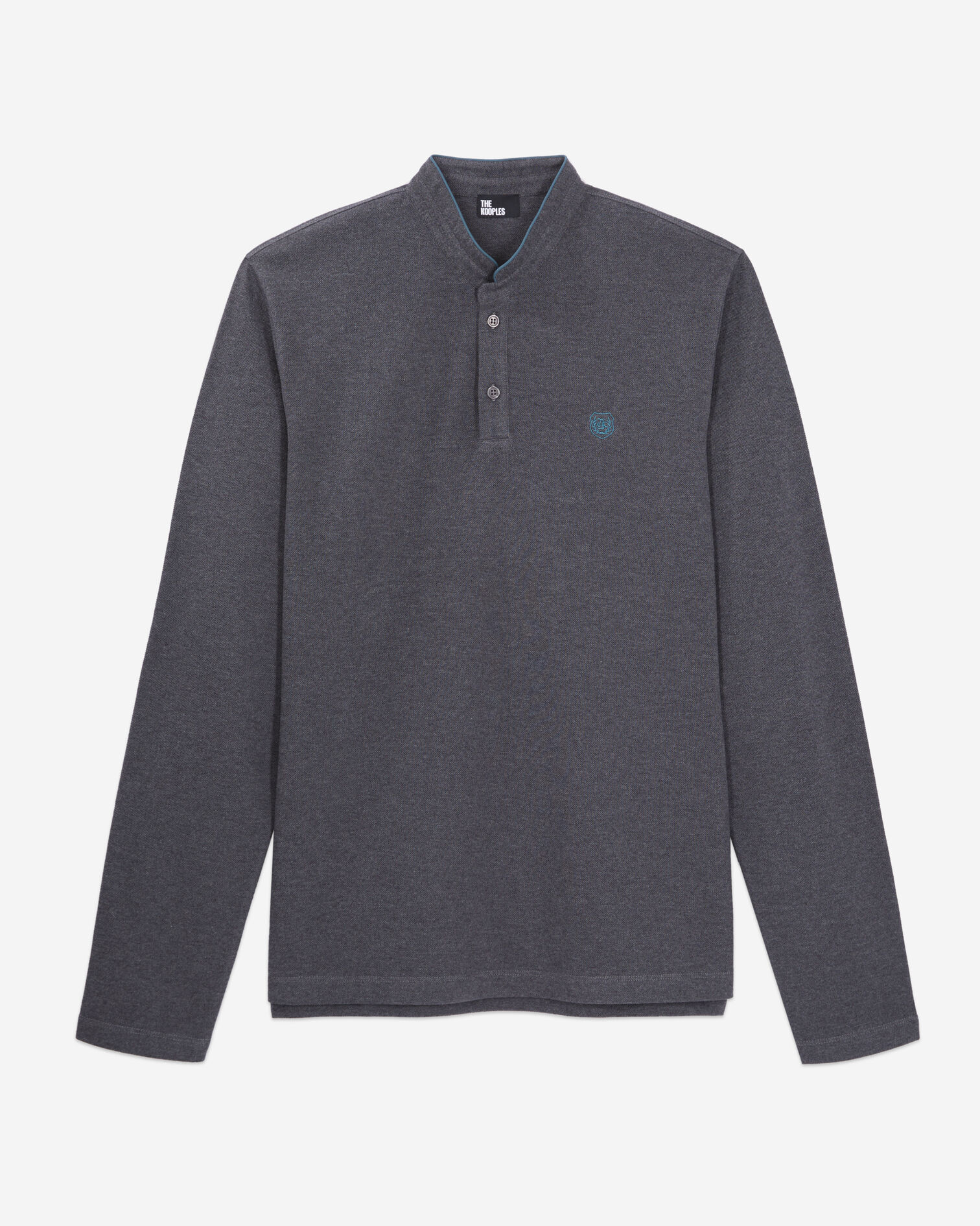 Polo gris en coton, GREY MELANGE, hi-res image number null