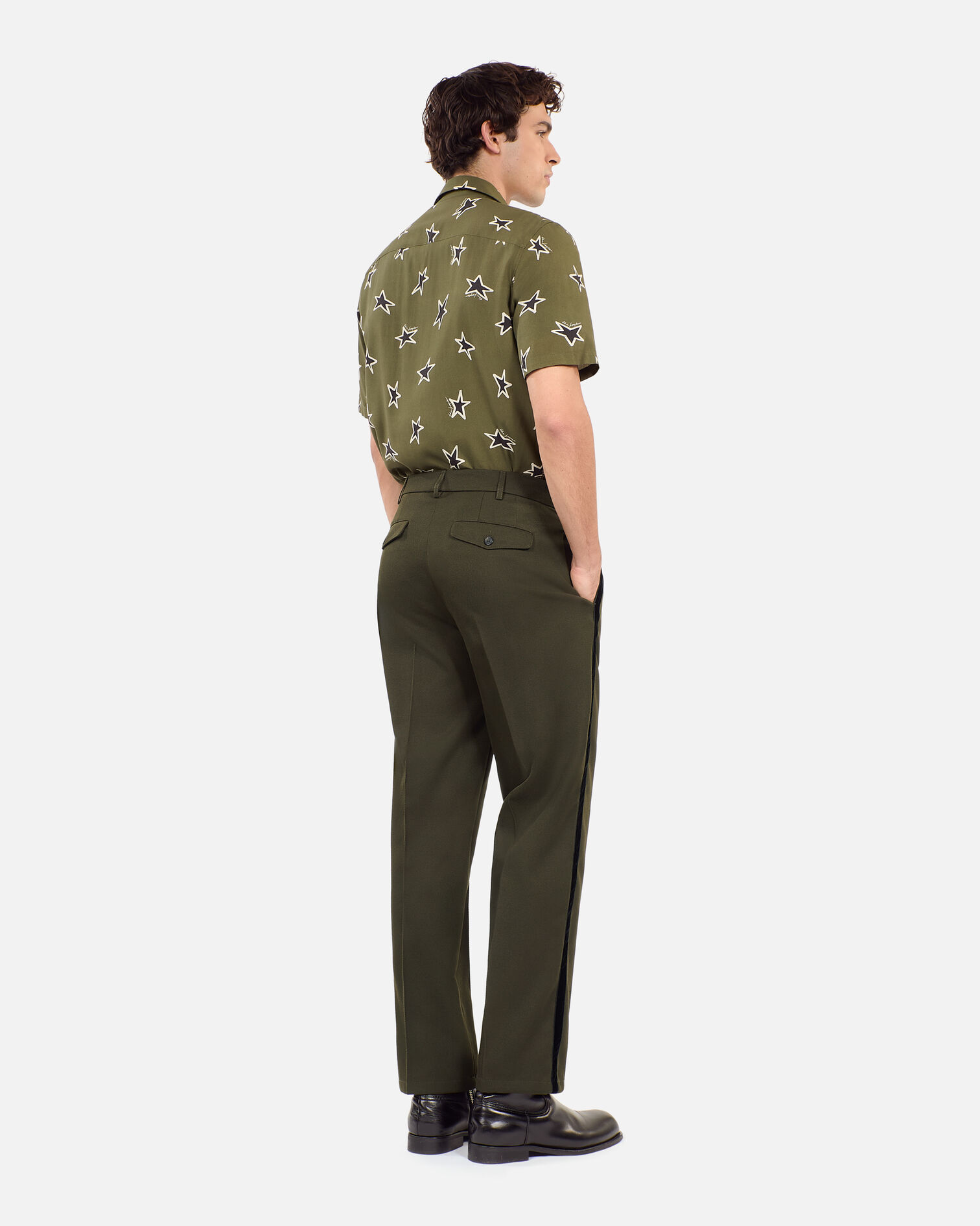 Pantalón ancho mezcla lana caqui, KAKI, hi-res image number null