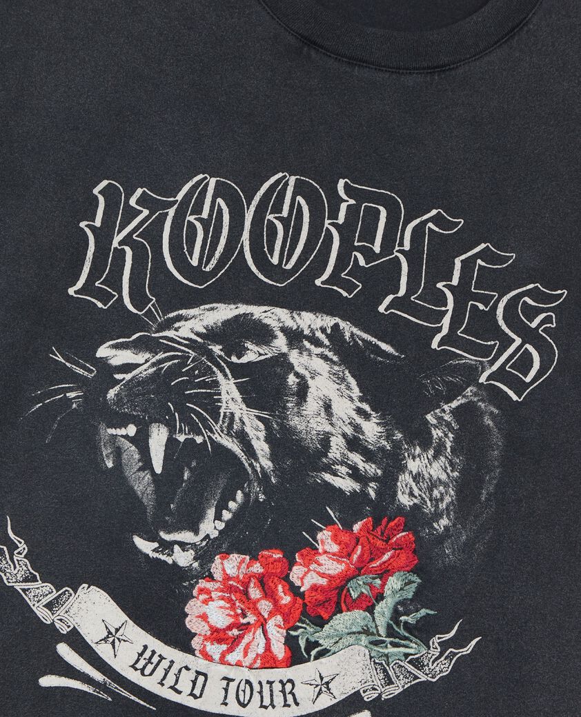 The Kooples F BLACK WASHED t-shirt with black screen print