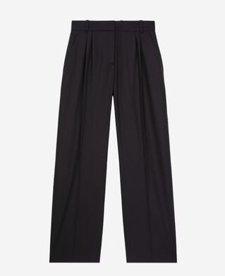 The Kooples FEMME BLACK pantalon à pinces noir en flanelle