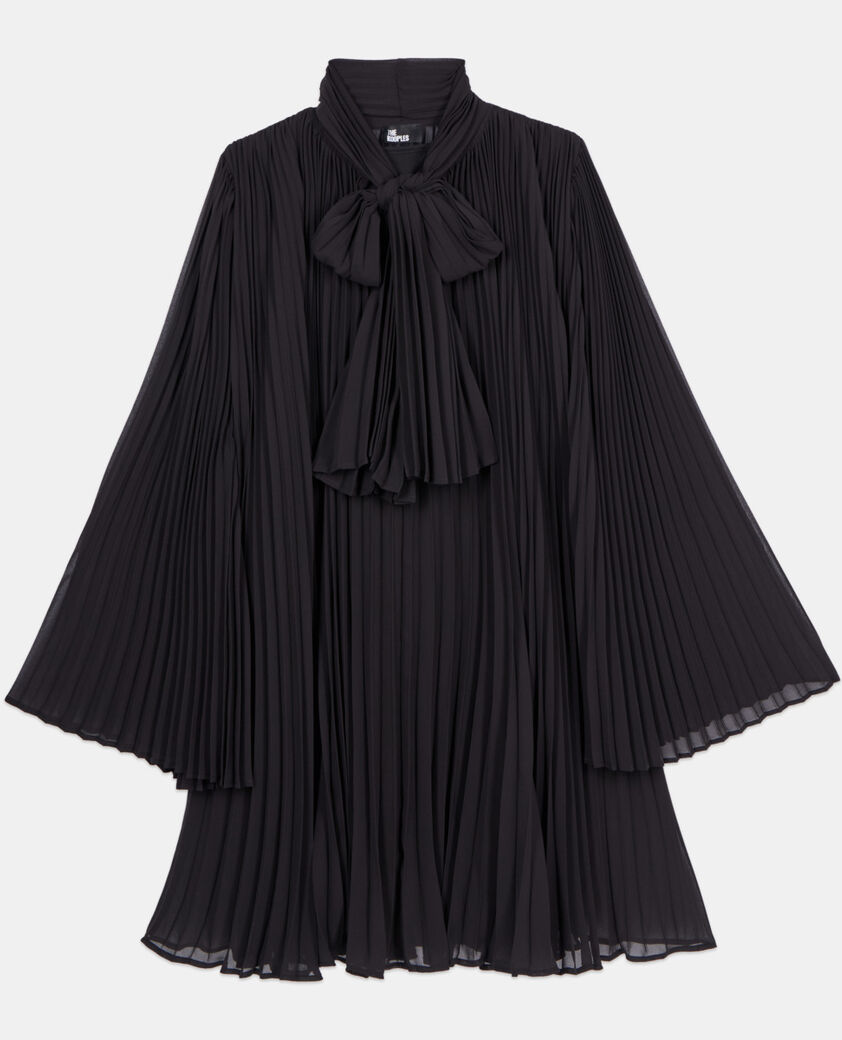 The Kooples FEMME BLACK robe courte pliss&eacute;e noire