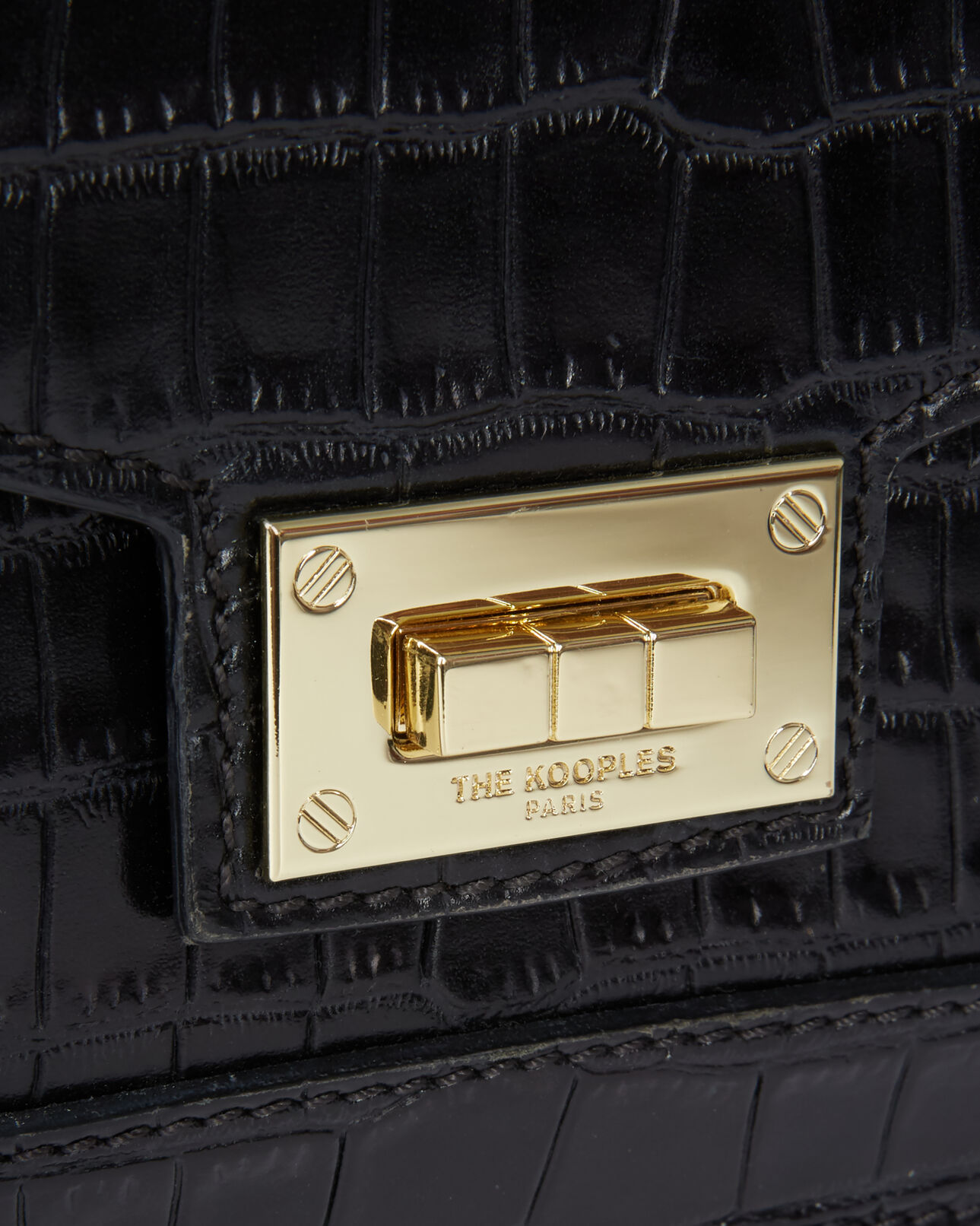 The Kooples WOMEN BLACK emily medium bag in black leather
