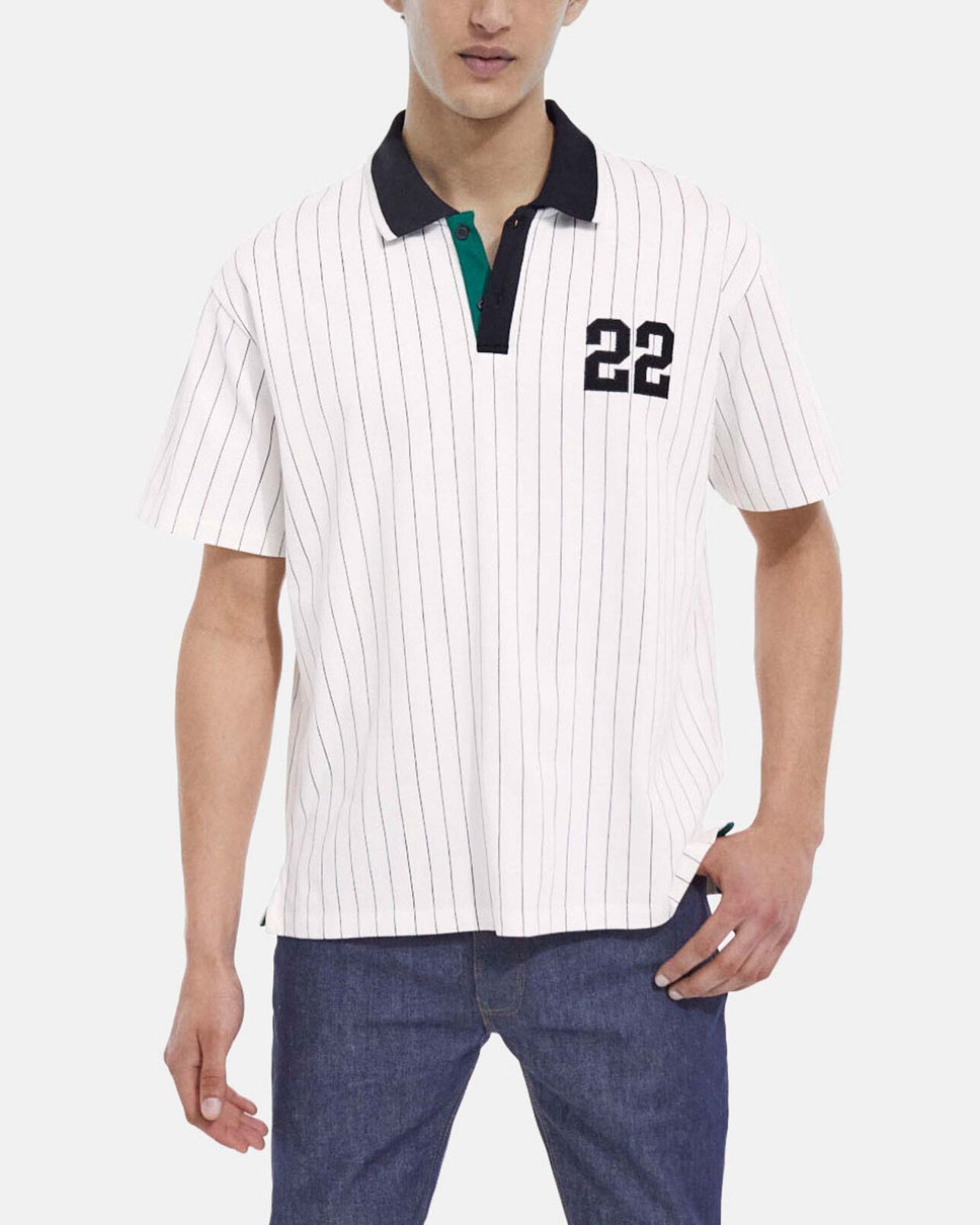 The Kooples MEN ECRU stripped polo