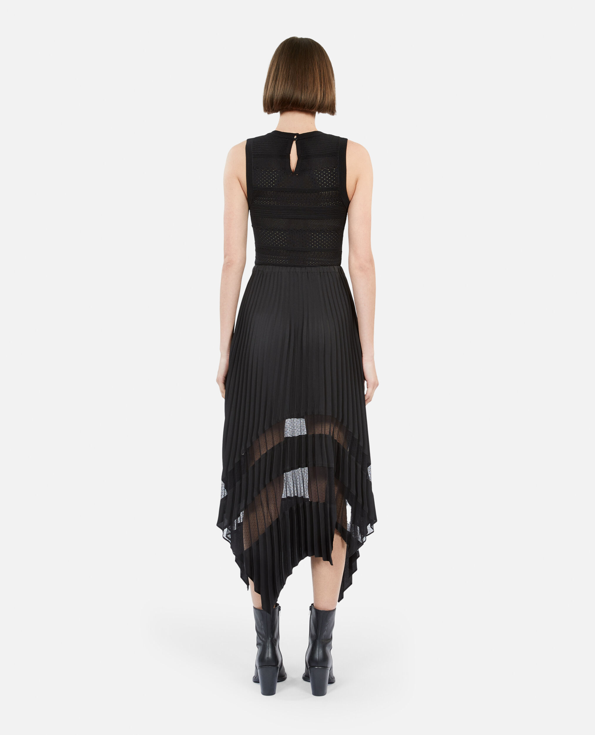Long black pleated skirt, BLACK, hi-res image number null