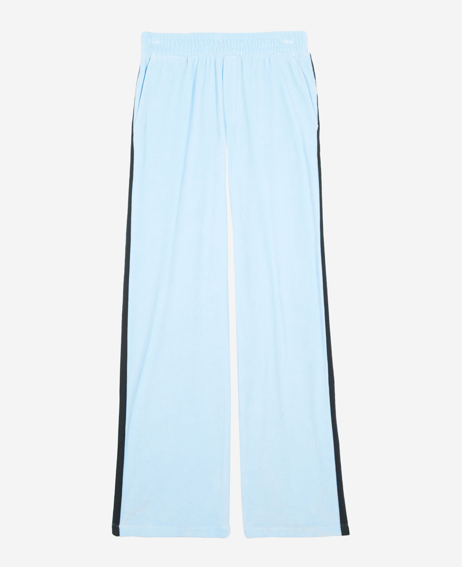 The Kooples WOMEN BABY BLUE light blue velvet jogging bottoms