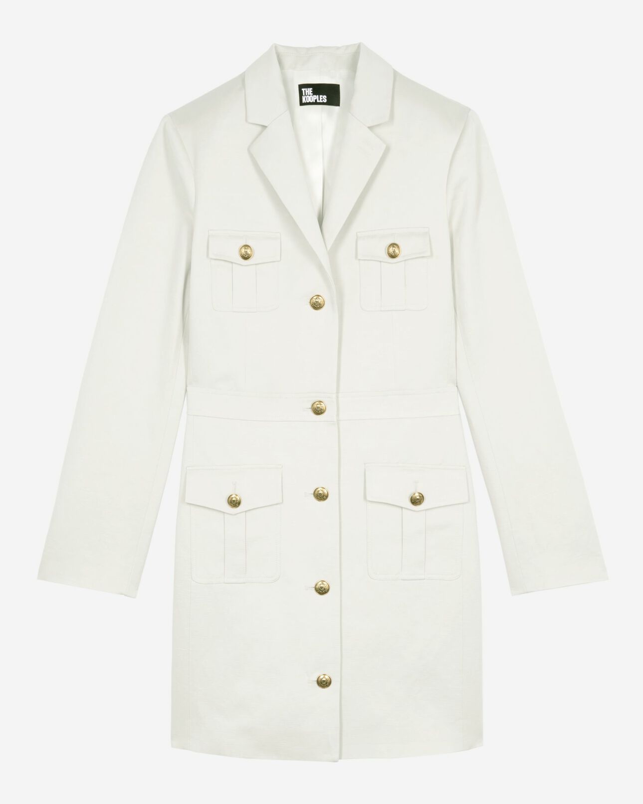 The Kooples MUJER BEIGE vestido corto de algodón y lino crudo