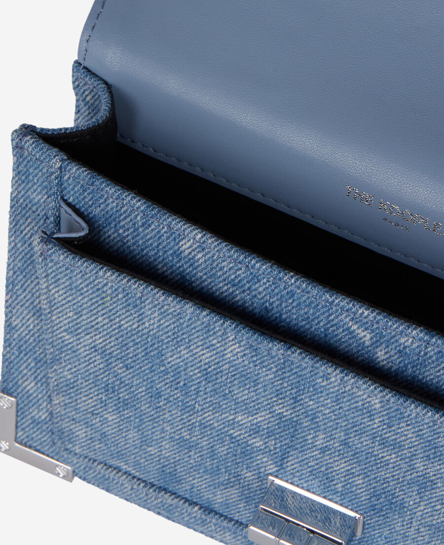 The Kooples DAMEN BLUE WASHED neue blaue nano-tasche emily aus denim