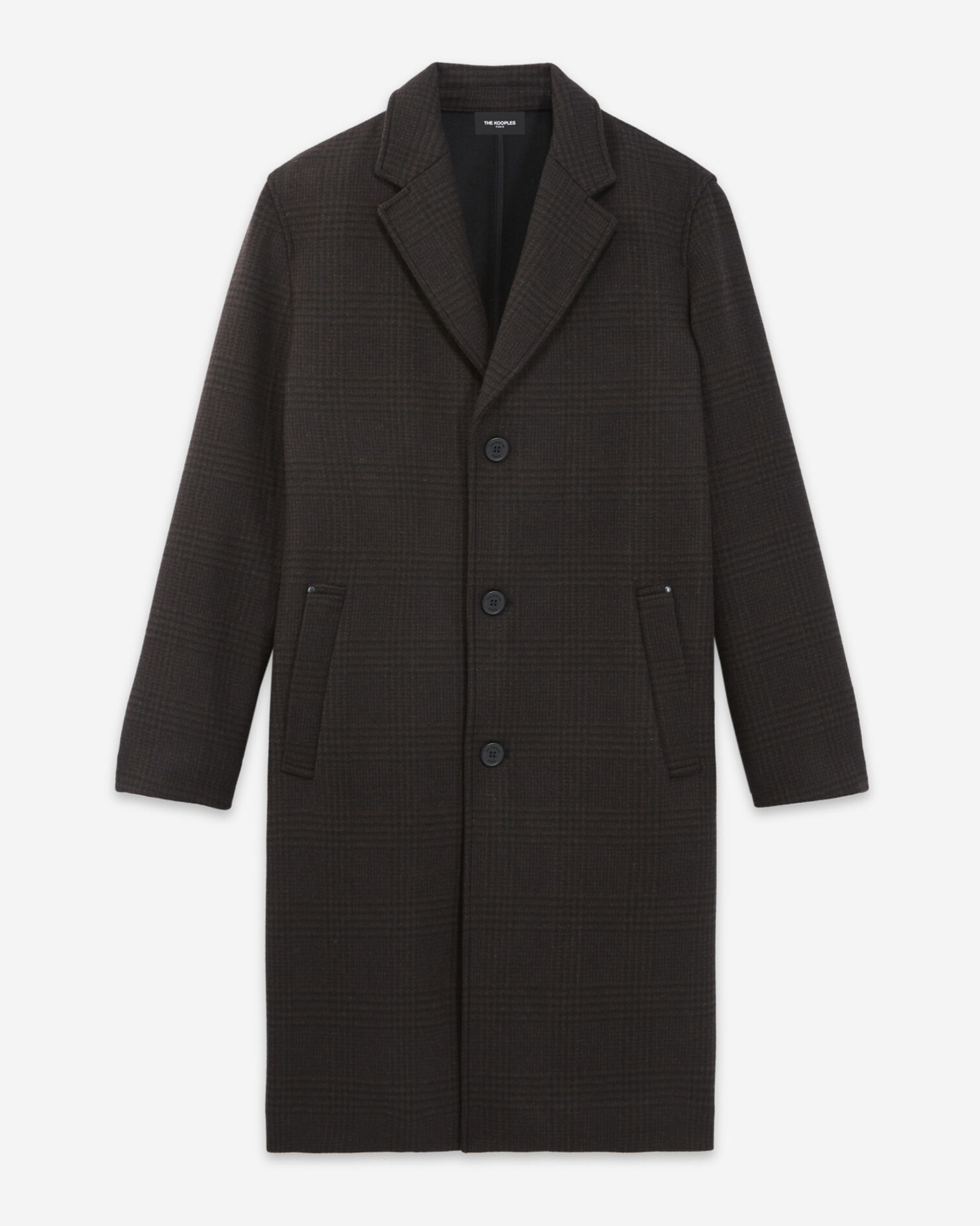 Manteau à carreaux long marron et noir, BLACK BROWN, hi-res image number null