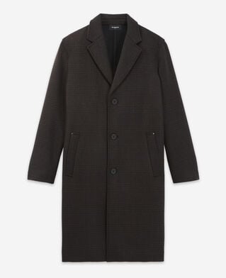 The Kooples H BLACK BROWN long black and brown checked coat