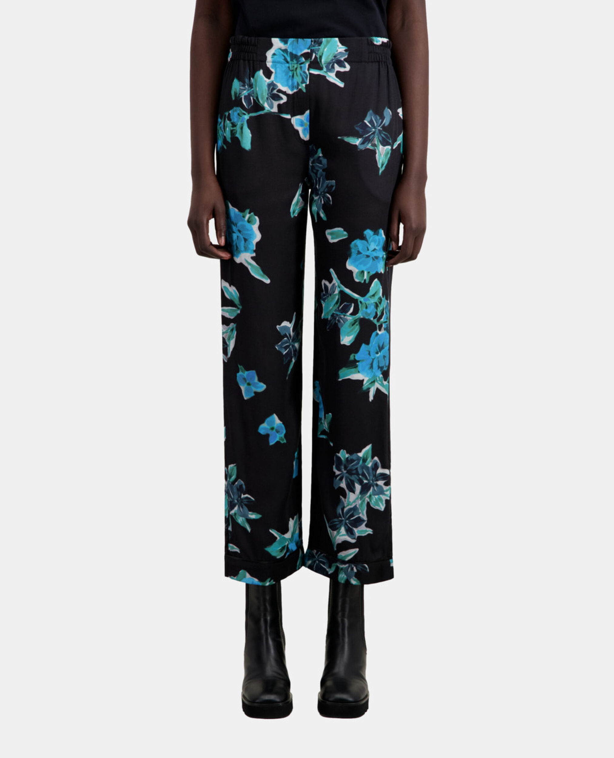 Pantalon imprimé, BLACK BLUE, hi-res image number null
