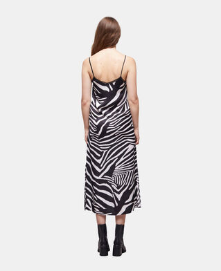 The Kooples DAMEN BLACK WHITE langes kleid mit print