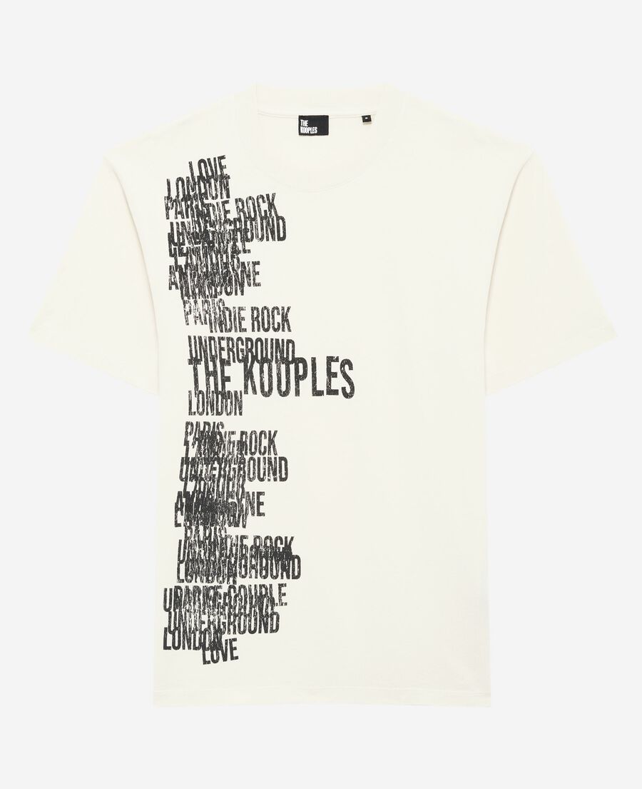 The Kooples H ECRU t-shirt with screen print the kooples ecru
