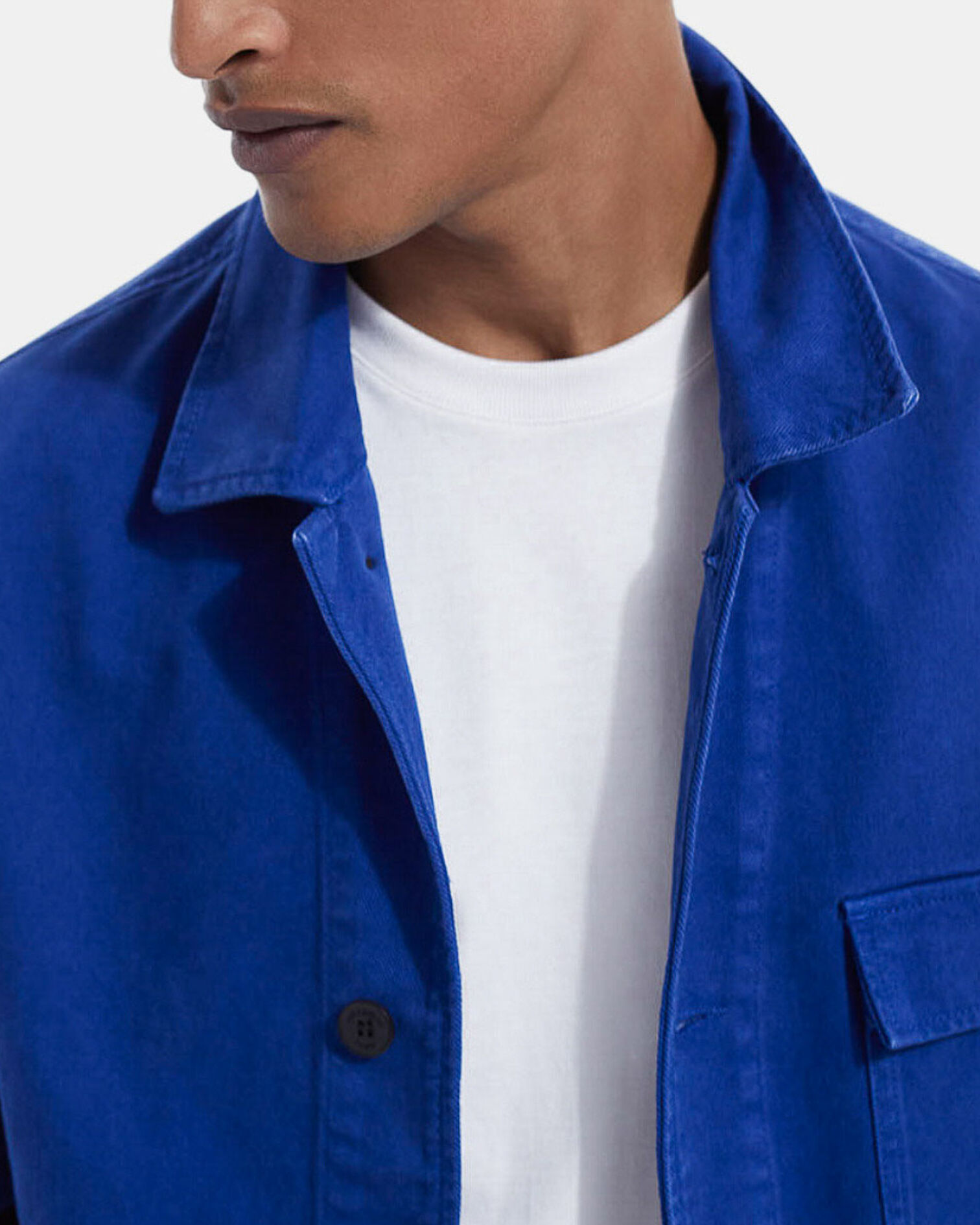 Blue canvas jacket with patch pockets, BLUE, hi-res image number null