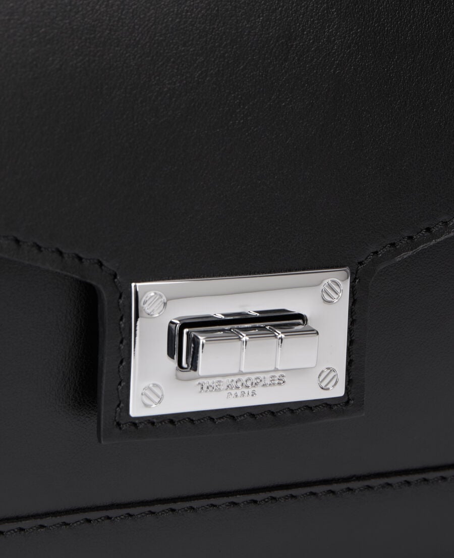 The Kooples WOMEN BLACK emily shoulder bag in black leather