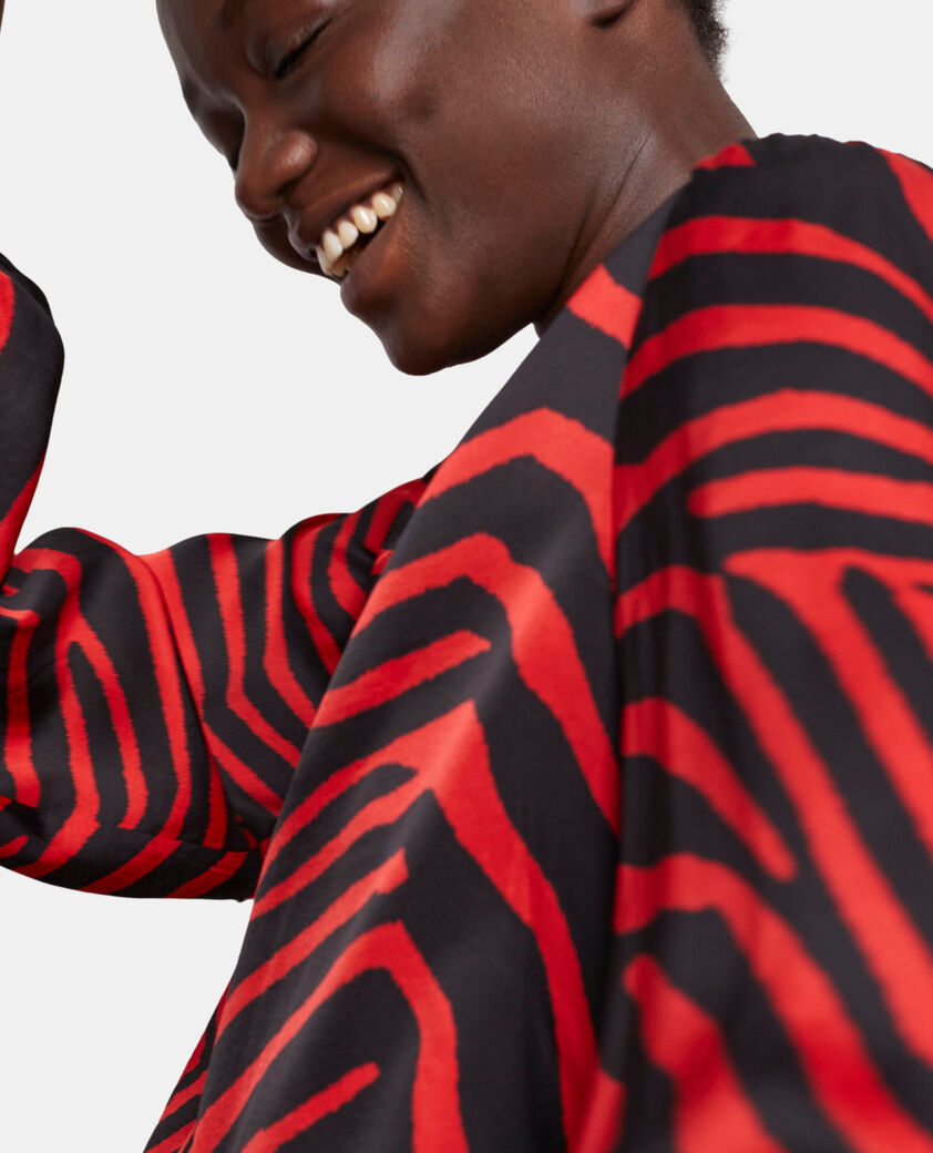 The Kooples FEMME BLACK - RED blouse imprimée zébré rouge