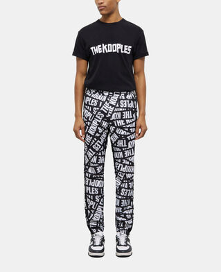 The Kooples HERREN BLACK / WHITE jogginghose mit logo-tape
