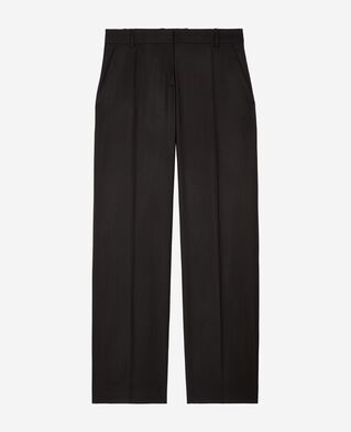 The Kooples WOMEN BLACK black wool wide-leg pants