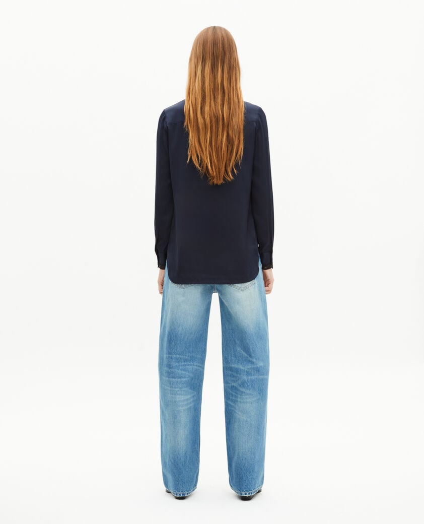 The Kooples F NAVY navy silk shirt