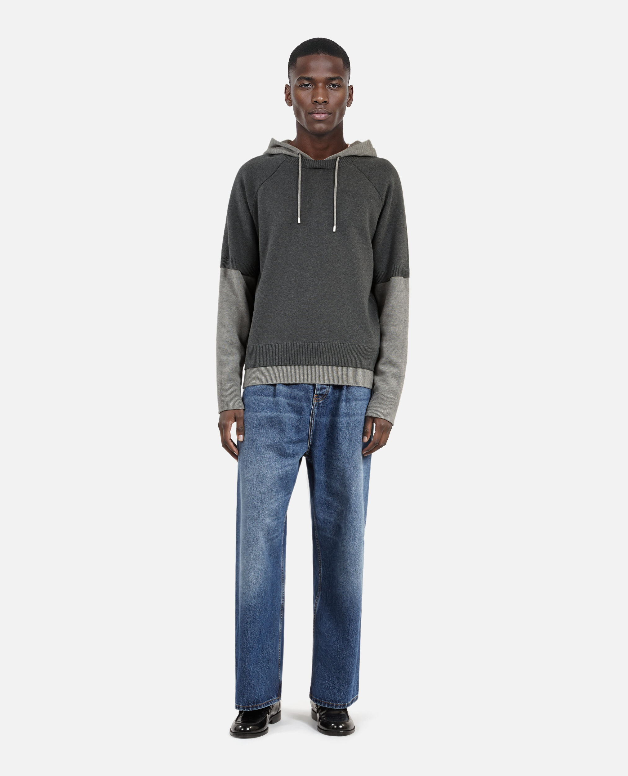 Grauer Pullover aus Baumwolle, MIDDLE GREY / ANTHRACITE, hi-res image number null