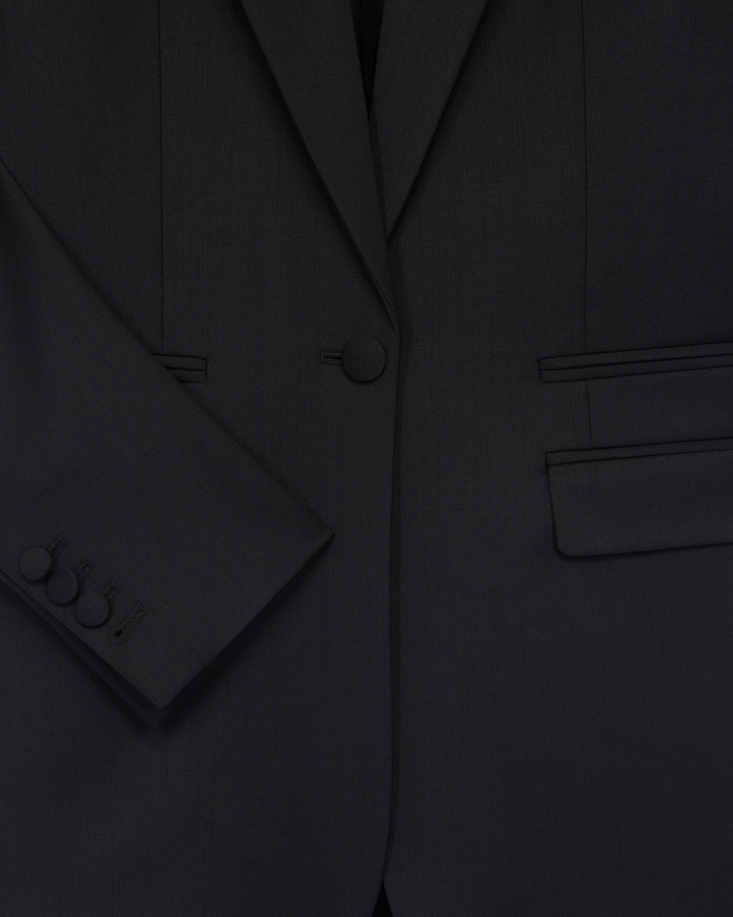 Veste stretch noire dentelle sur le col, BLACK, hi-res image number null