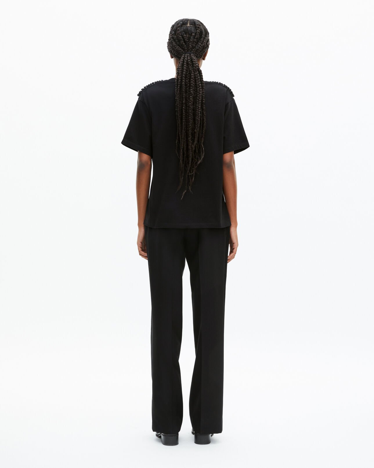 The Kooples MUJER BLACK WASHED camiseta de cadena negra