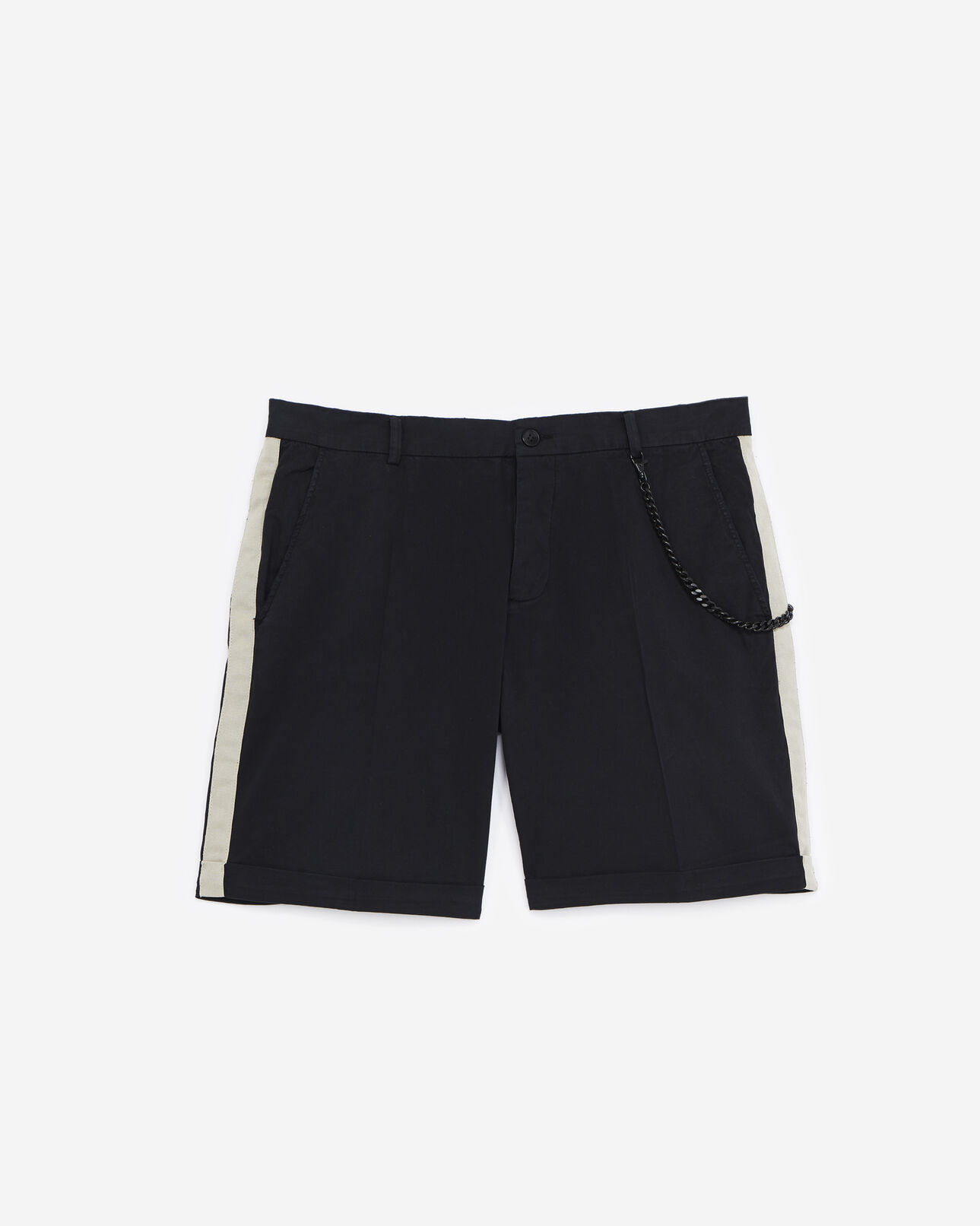 The Kooples HOMME BLACK bermuda noir chaînette de poche