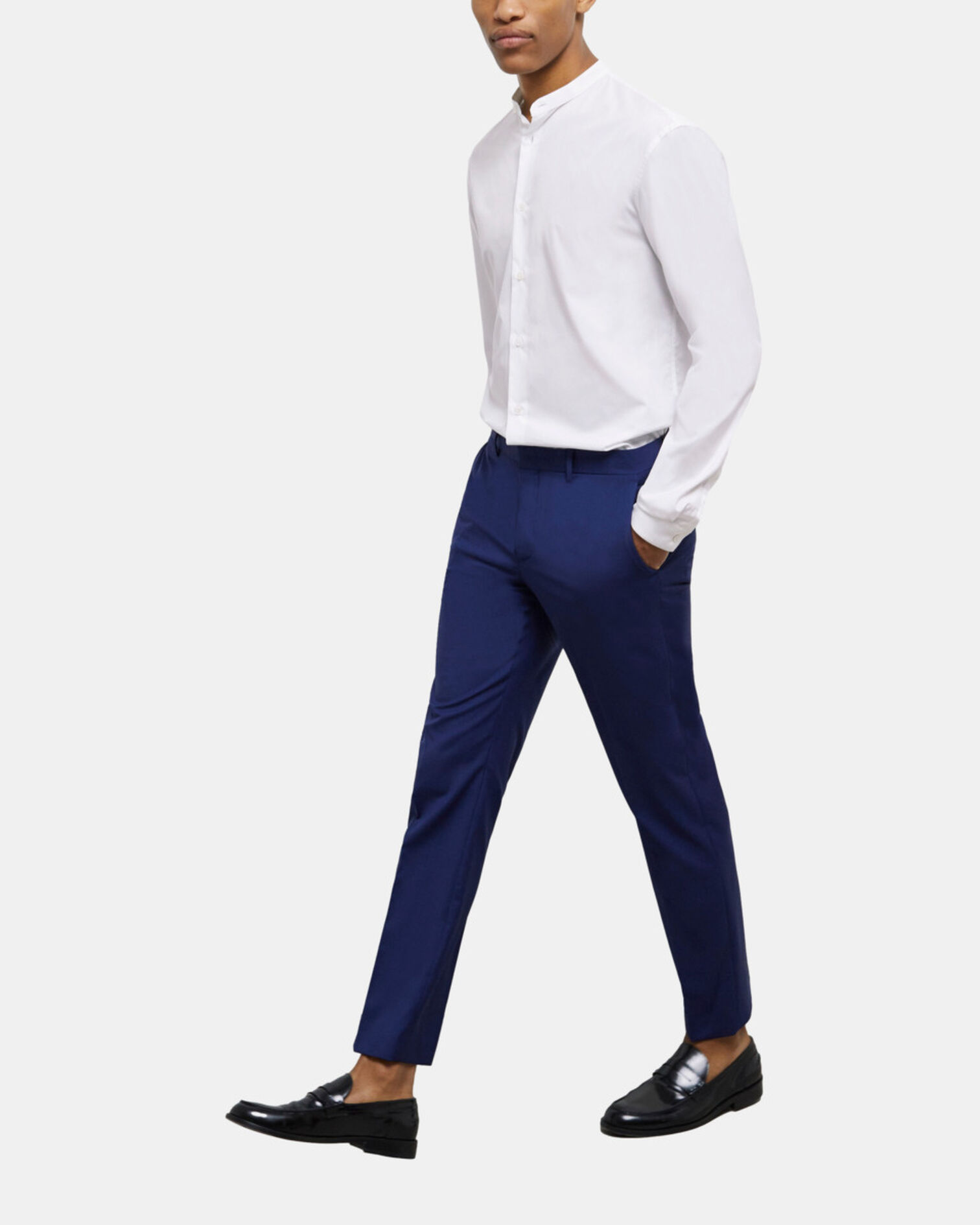 Navy blue suit pants with micro motif, NAVY, hi-res image number null