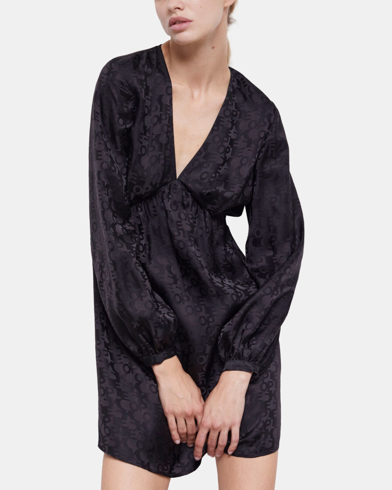 The Kooples FEMME BLACK robe courte logo the kooples noire
