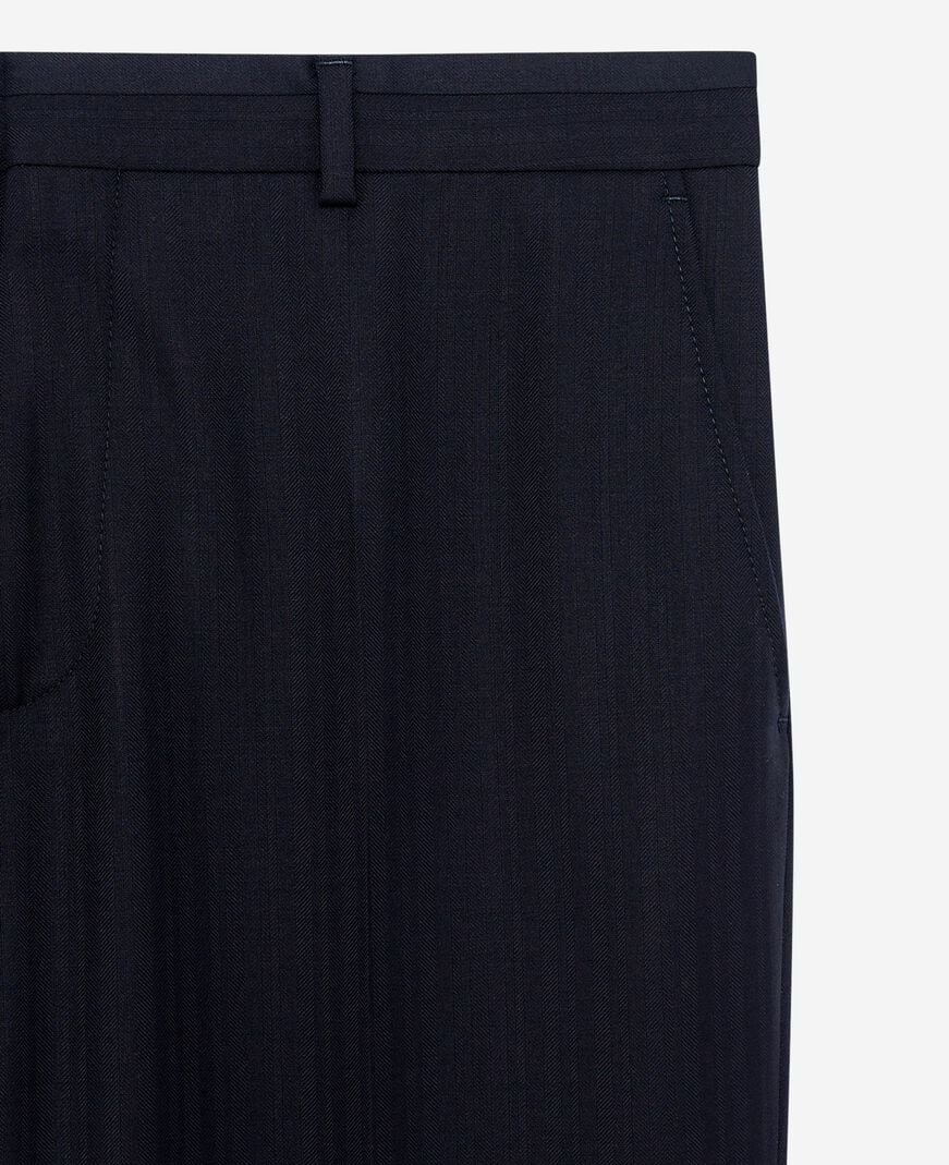 The Kooples HOMME DARK NAVY pantalon de costume ajusté en laine marine