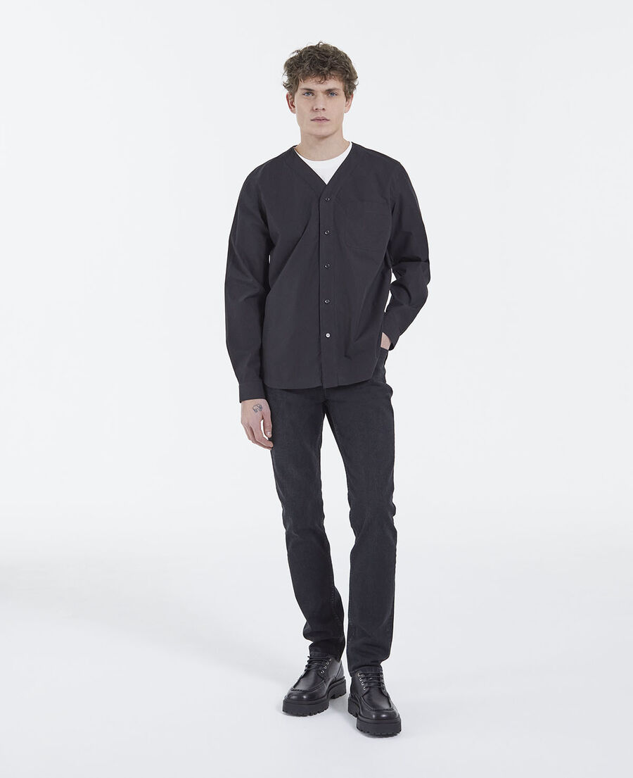 shirt with baseball collar