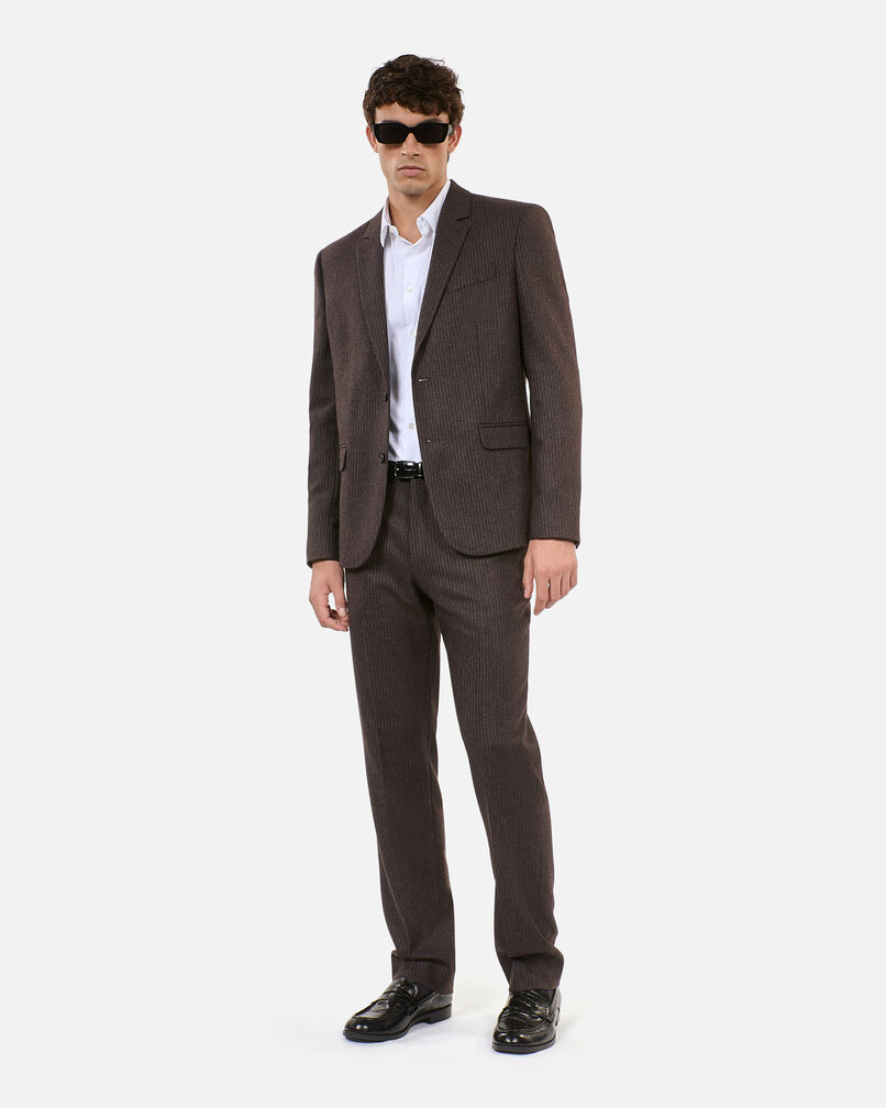 The Kooples H BROWN brown pinstripe suit jacket