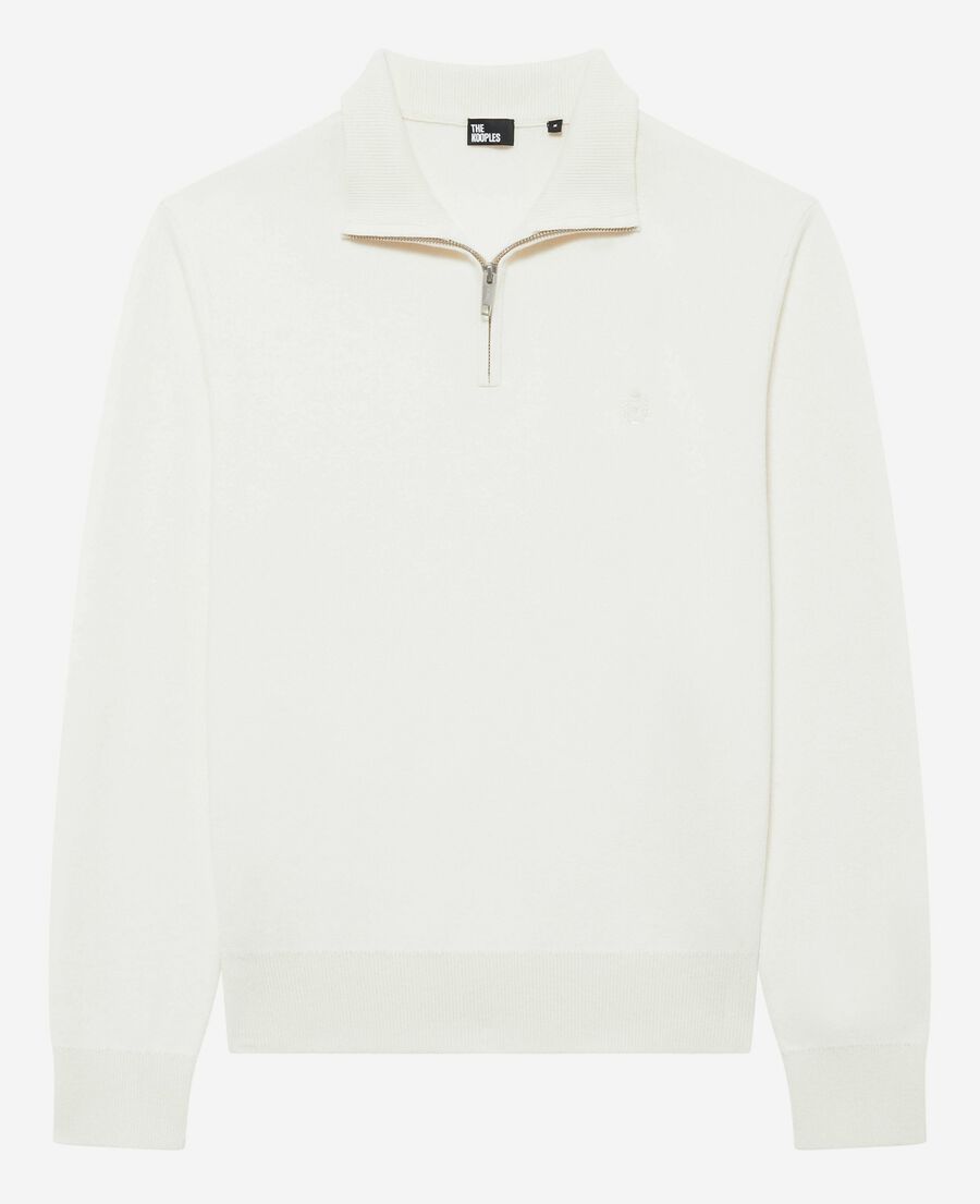 The Kooples HOMME ECRU pull col camionneur en laine double face &eacute;cru