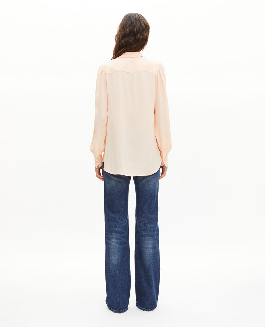 The Kooples WOMEN NUDE POUDRE shirt with peach pleat detail