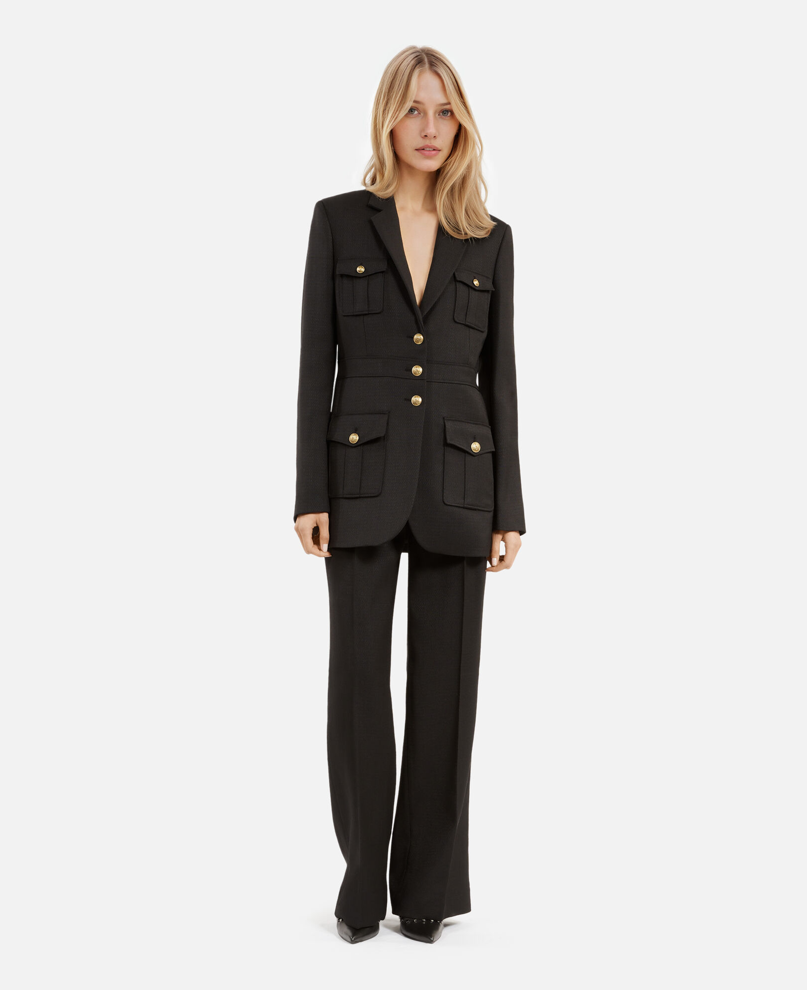 The Kooples FEMME BLACK veste tailleur style saharienne noire
