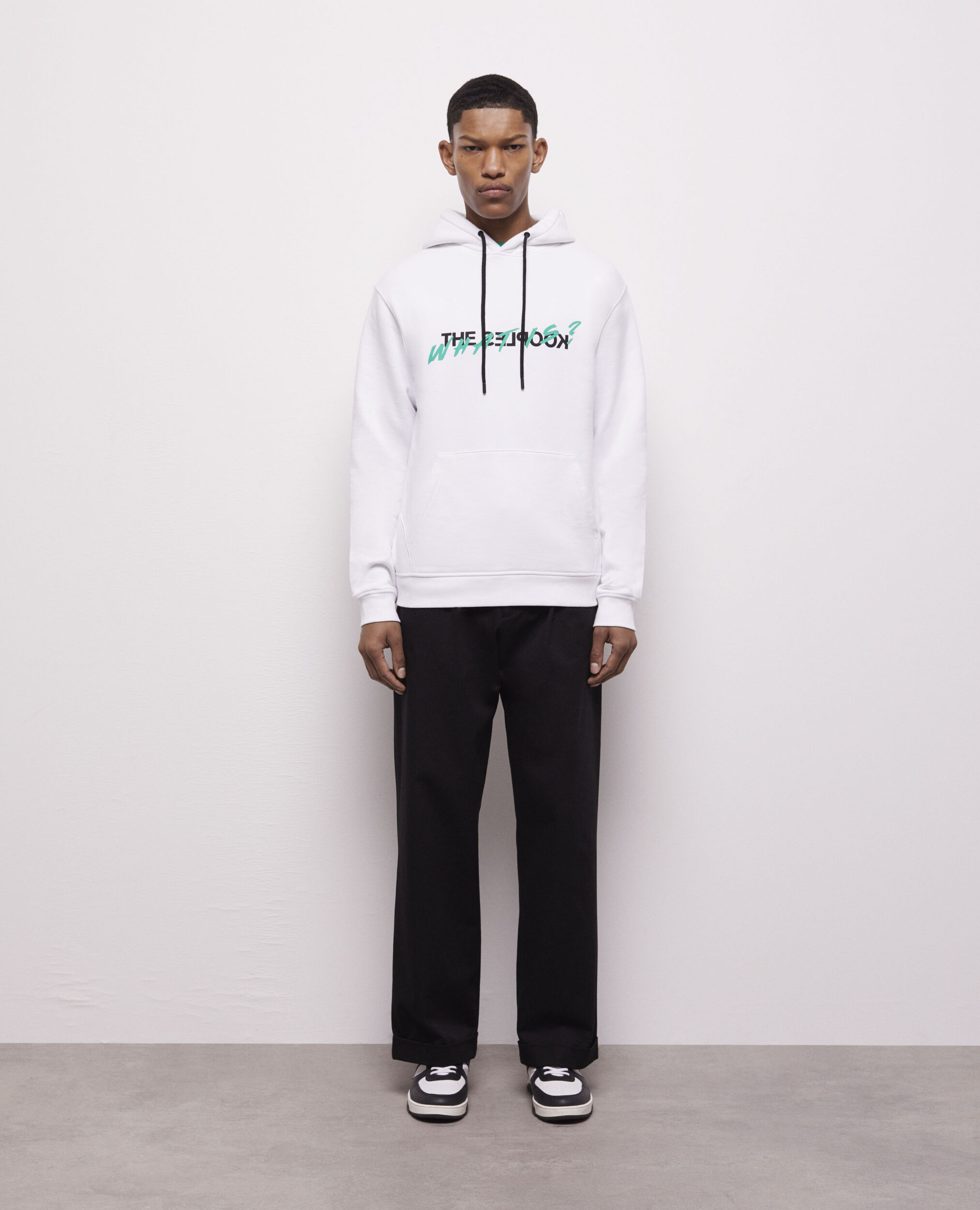 Weißes Sweatshirt mit „What is“-Schriftzug, WHITE, hi-res image number null