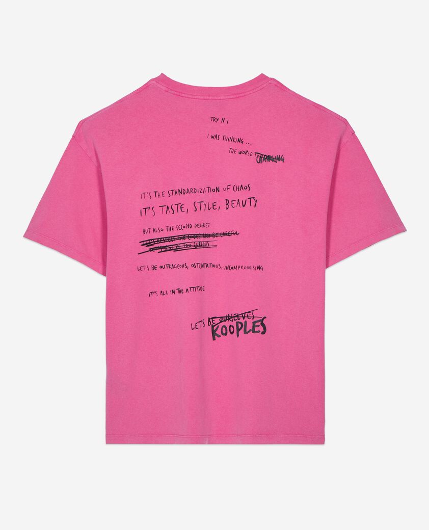 The Kooples HOMME FUSHIA t-shirt what is rose