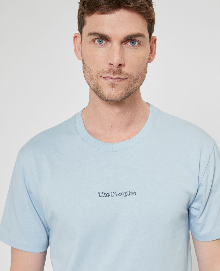 The Kooples HOMME LIGHT BLUE t-shirt avec logo contrast&eacute; bleu