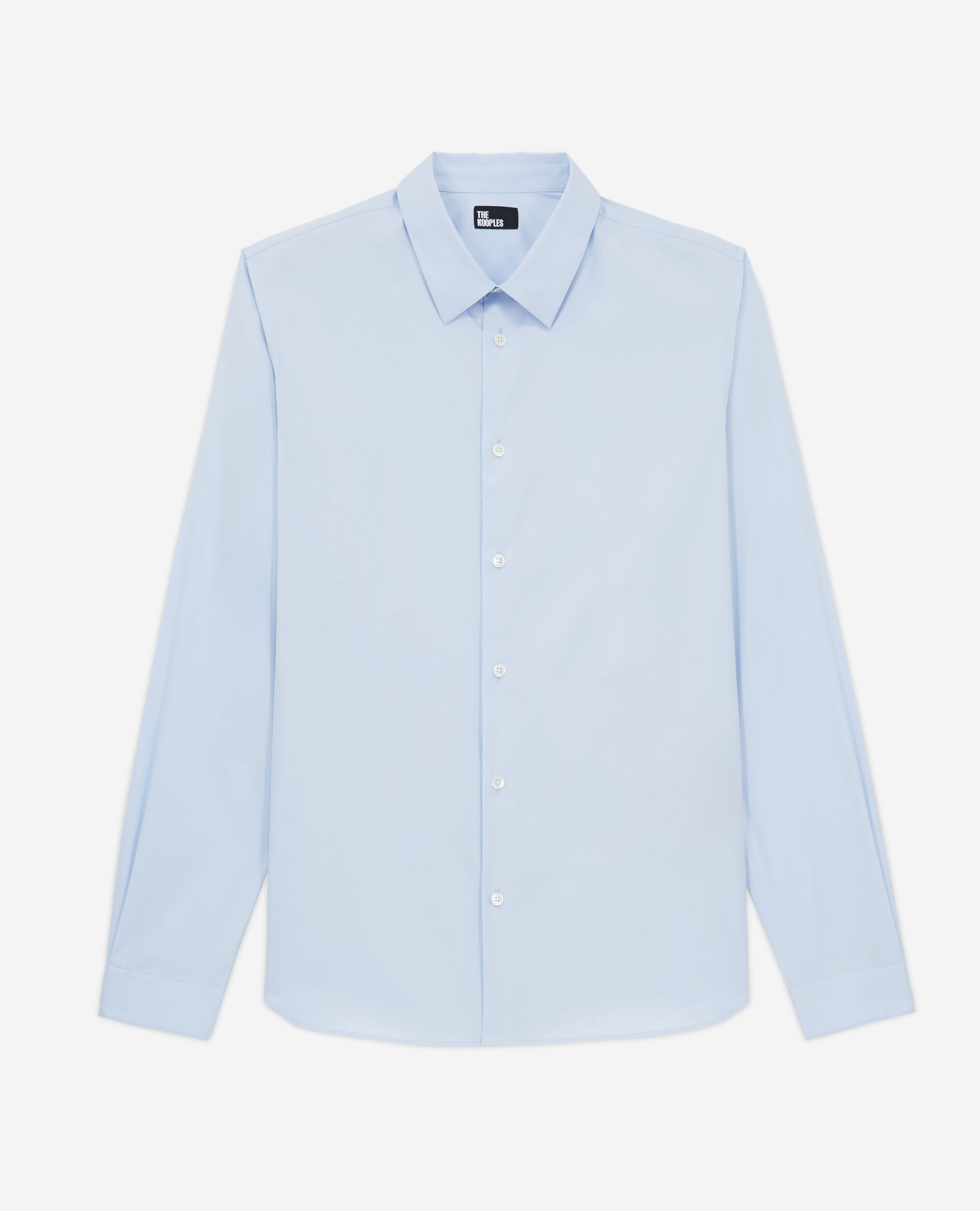 Formal blue poplin shirt, BLUE, hi-res image number null