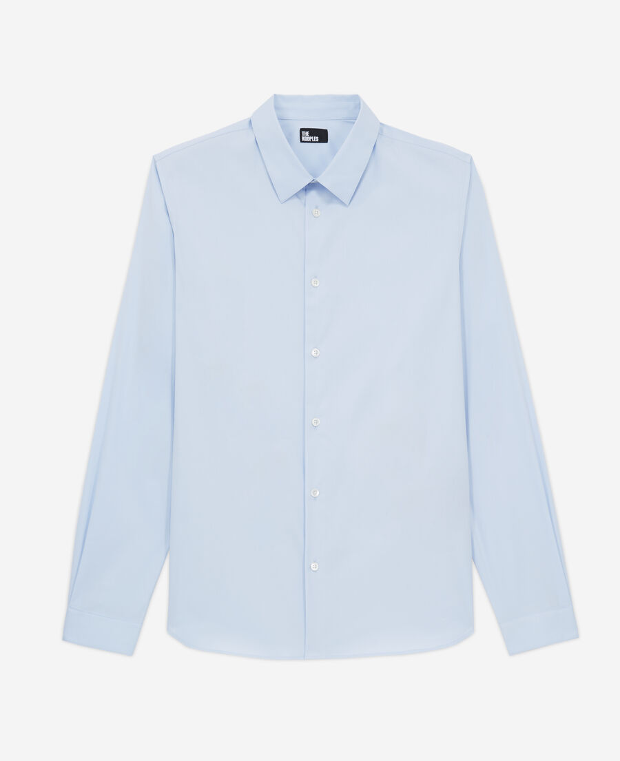 formal blue poplin shirt