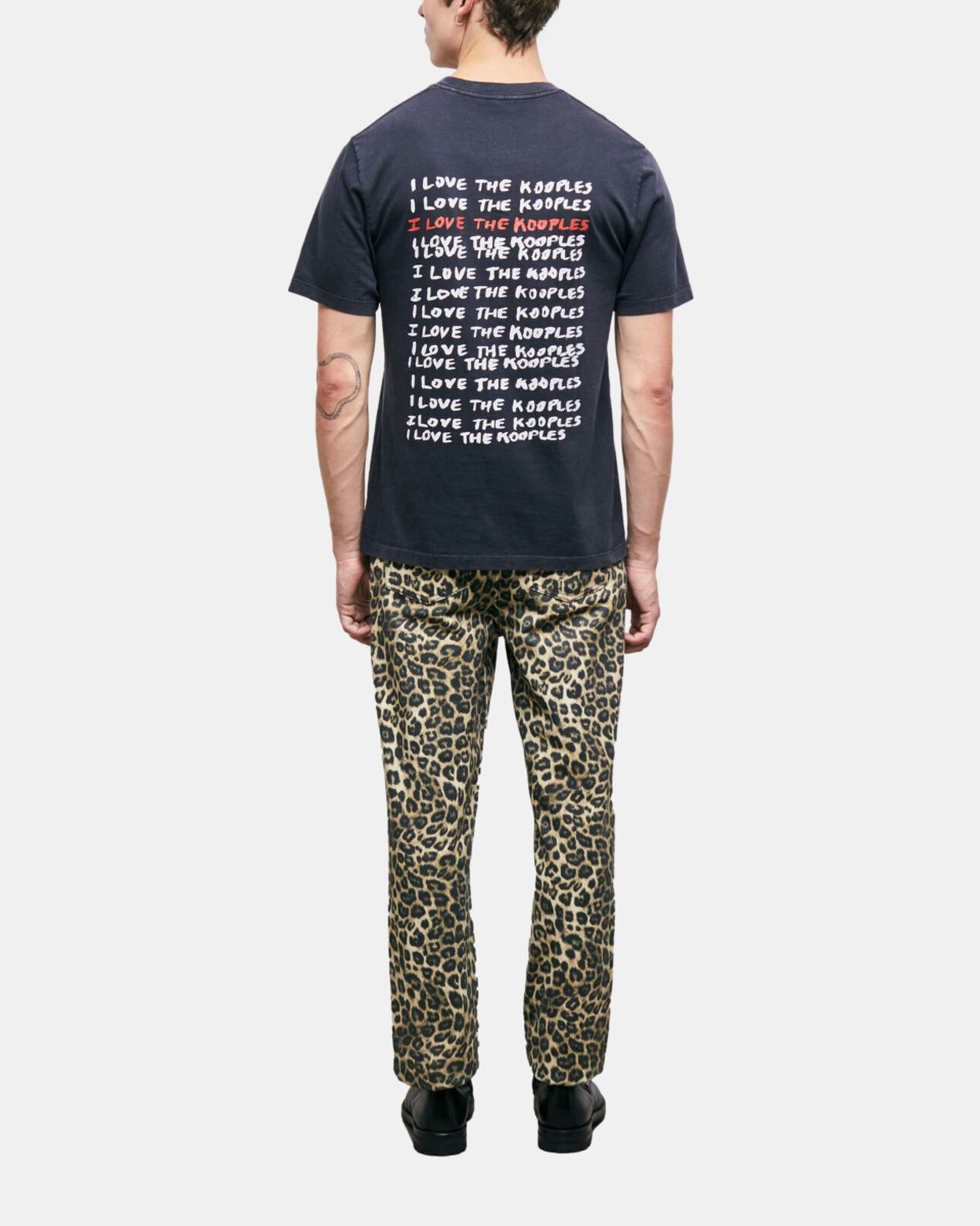 The Kooples HOMME BLACK WASHED t-shirt homme love kooples noir