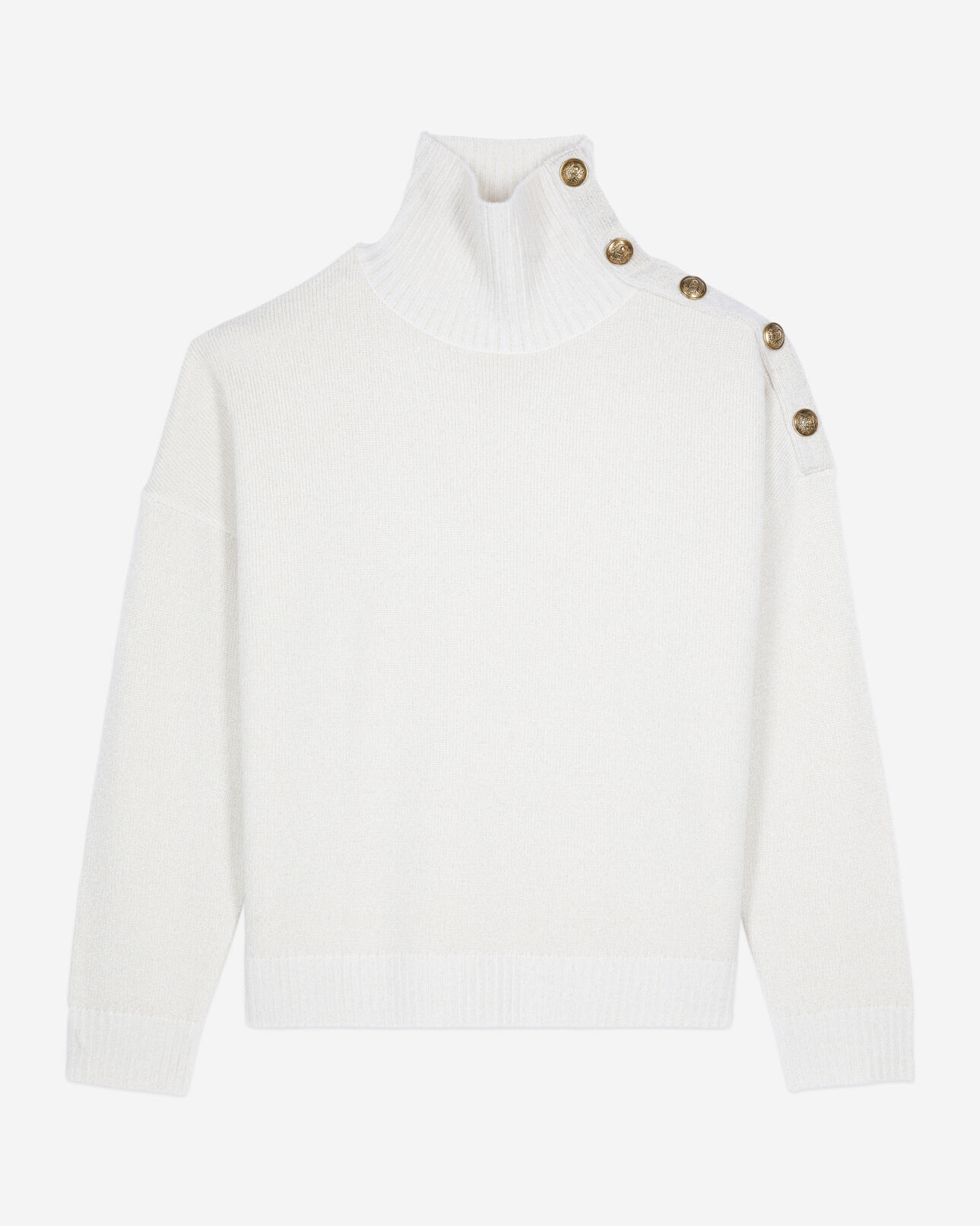 The Kooples FEMME ECRU pull en laine et cachemire écru