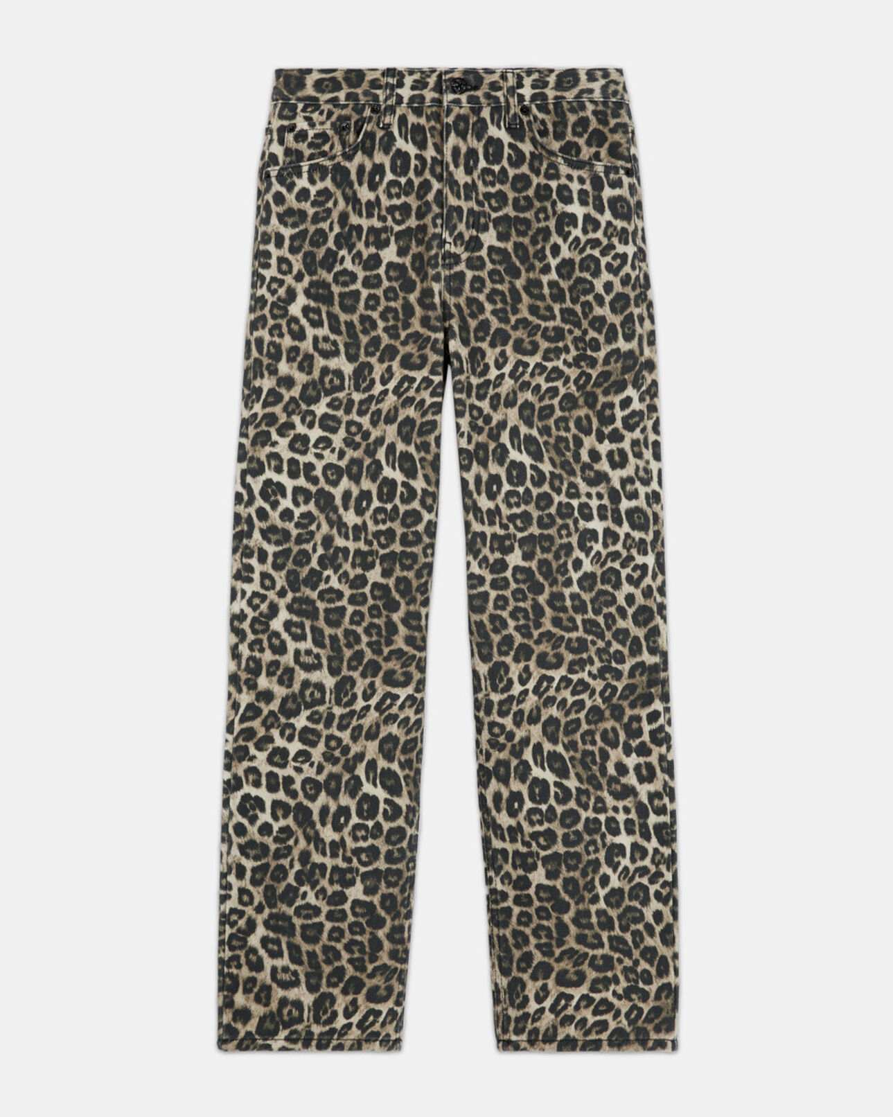 The Kooples FEMME LEOPARD jean droit léopard