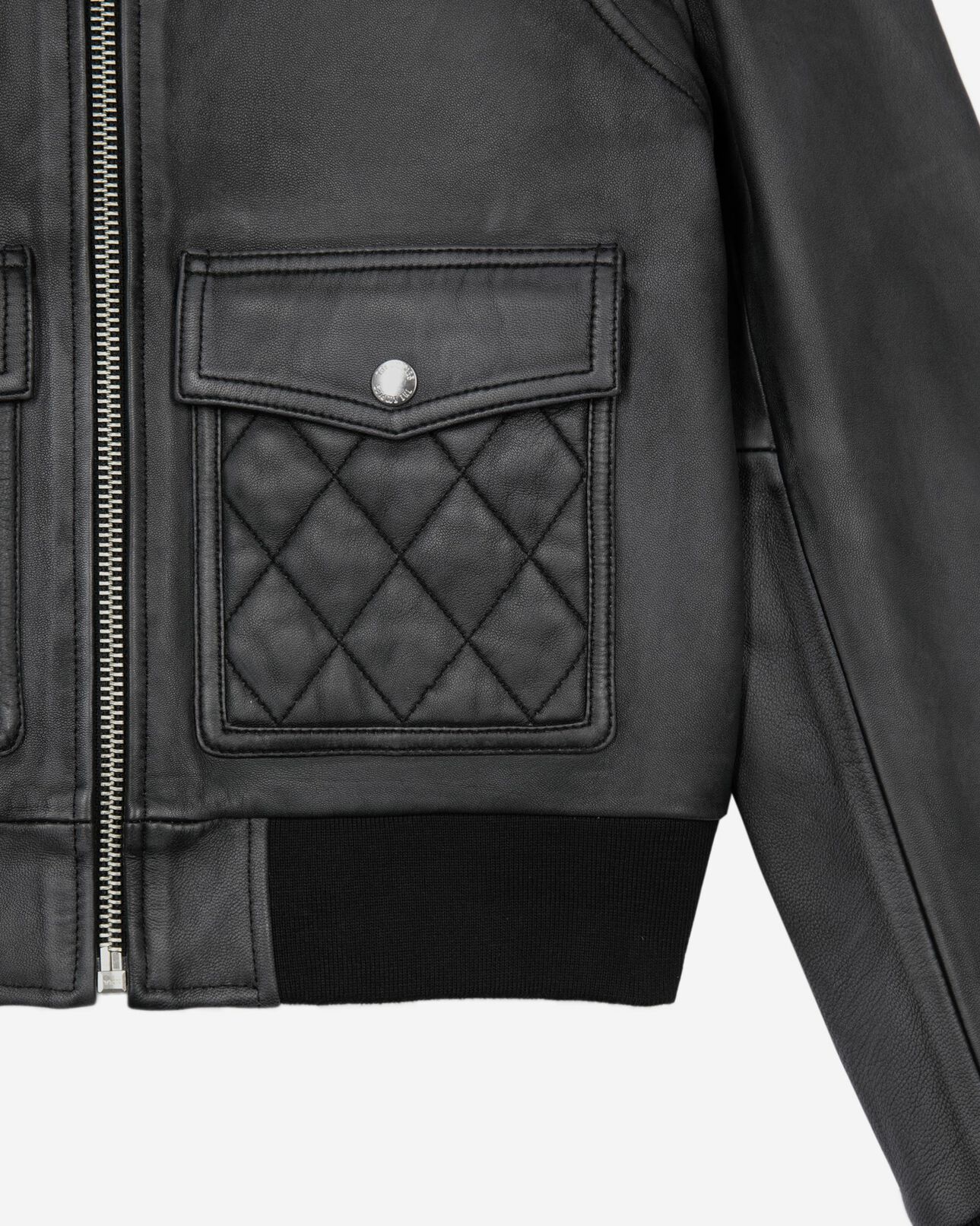 The Kooples WOMEN BLACK WASHED black leather jacket