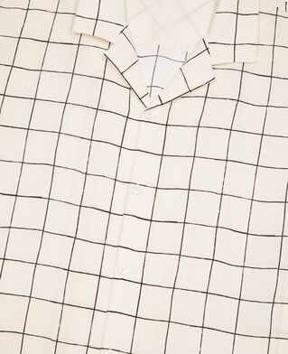 The Kooples MEN WHITE / BLACK short-sleeved plaid shirt, ecru